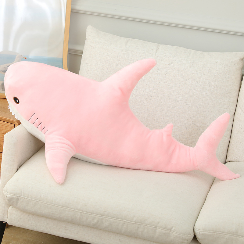 Cross border Hot Selling Ah Woo Shark Doll Bedroom Sofa Decoration Plush Toys Shark Pillow Holiday Gift Wholesale