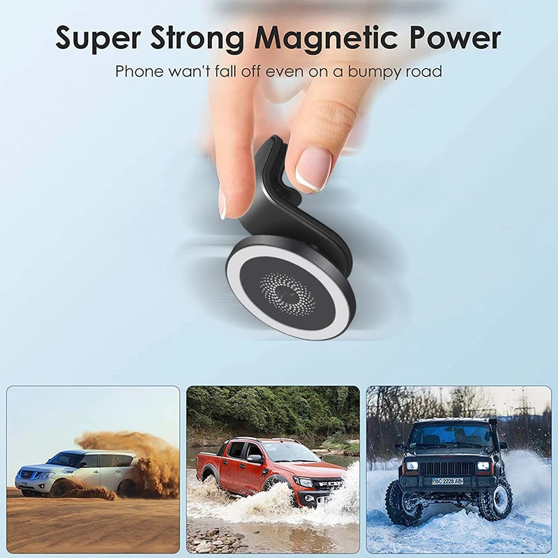 15W Car Wireless Charger Strong Magnetic Car Phone Holder Stand for iPhone 14 13 12 Pro Max Air Vent Fast Car Charging Station