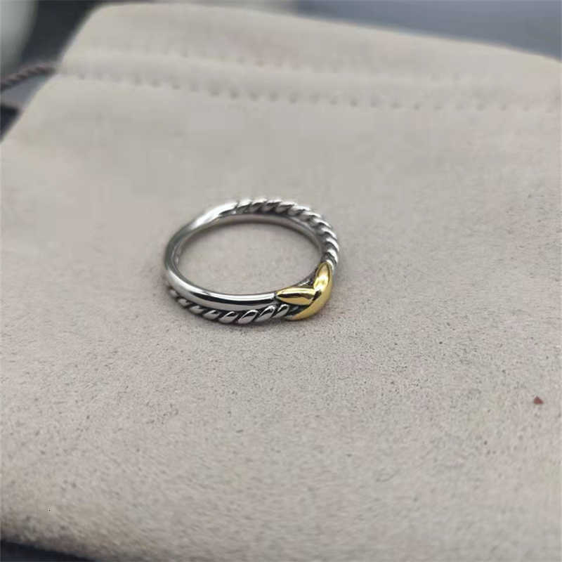 wedding band Gold Double x snake Ring diamond Fashion Trendy Ladies Designer Rings for women Luxury Jewelry Love Womens Braided Co2903