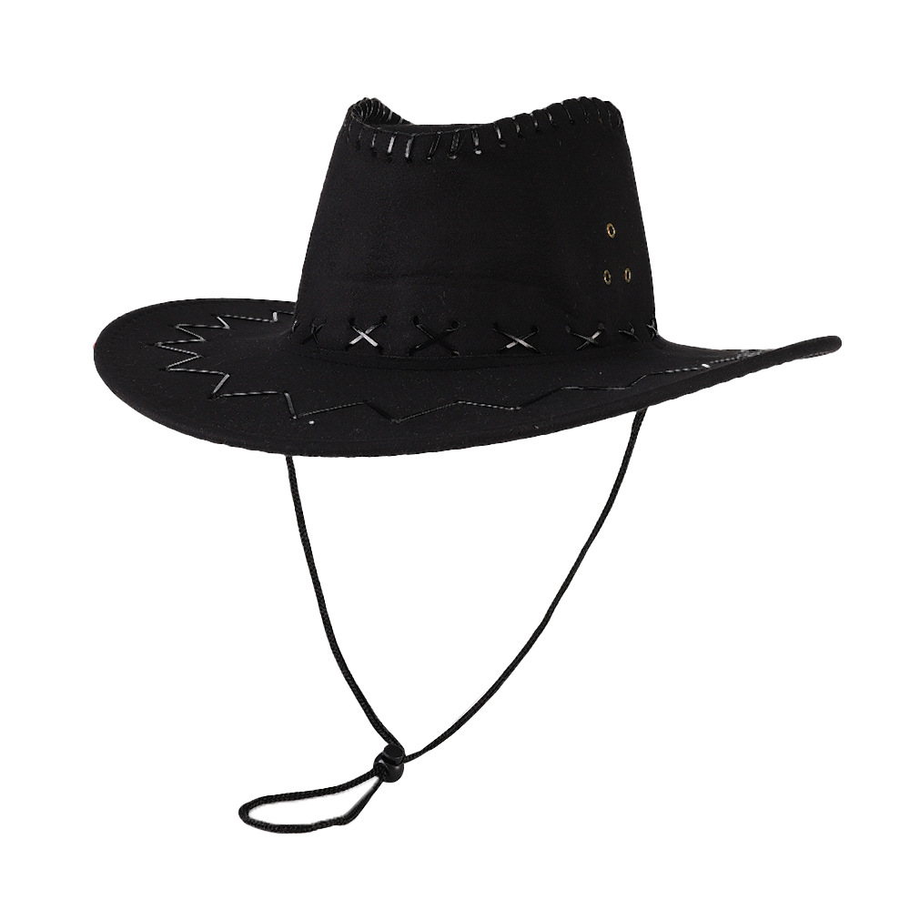 Western cowboy hoeden unisex retro ridder hoed zon vizier cowgirl wide rig hoeden zomer prairie toerisme ruiter hoofdtoets hoofdtoets buitenrijden camping wandel cap bc600