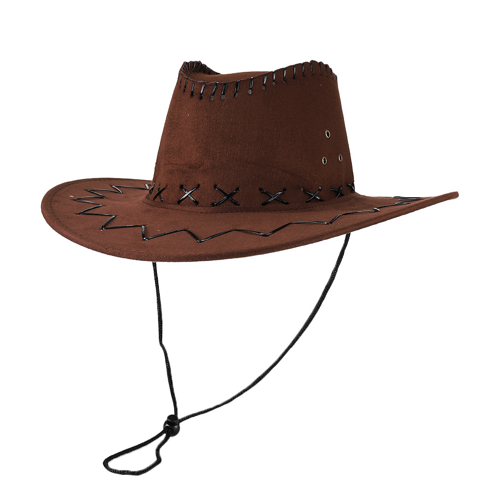 Western cowboy hoeden unisex retro ridder hoed zon vizier cowgirl wide rig hoeden zomer prairie toerisme ruiter hoofdtoets hoofdtoets buitenrijden camping wandel cap bc600