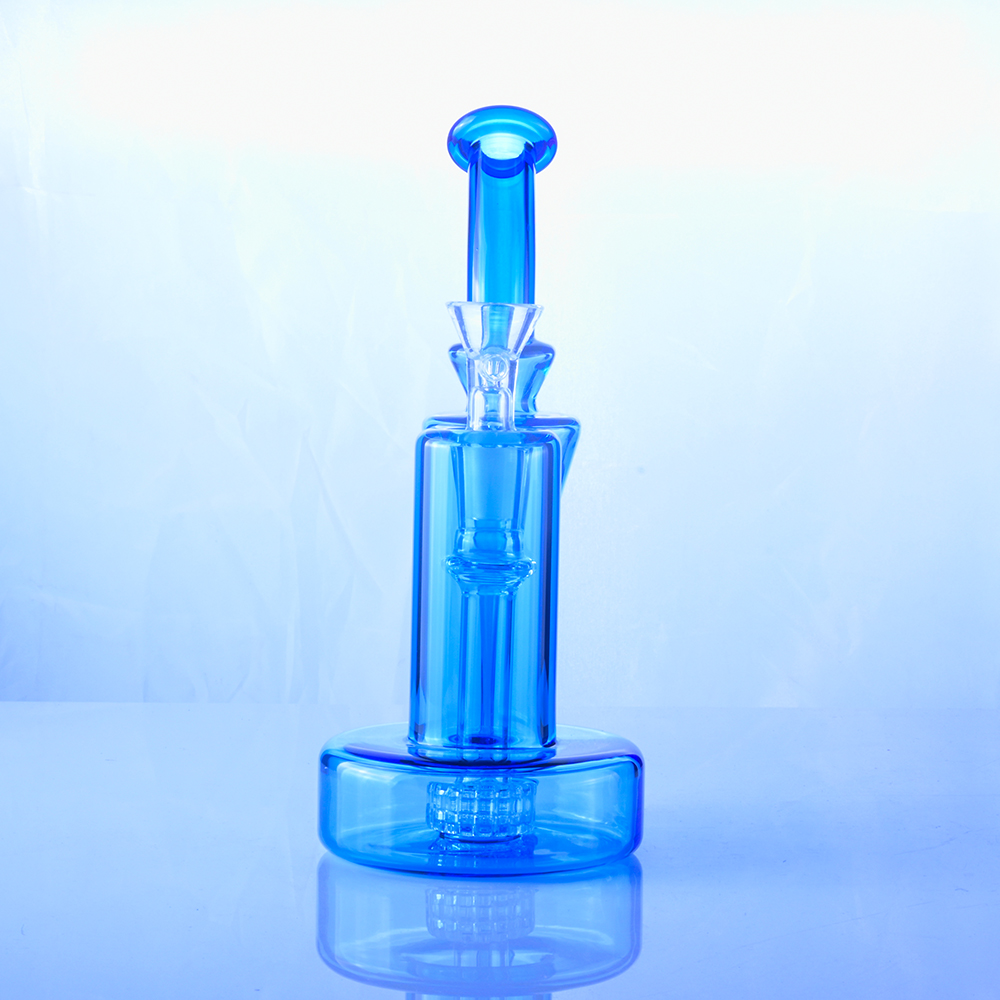 8 inch unique glass bong new showerhead glass water pipe functional recycler dab rigs