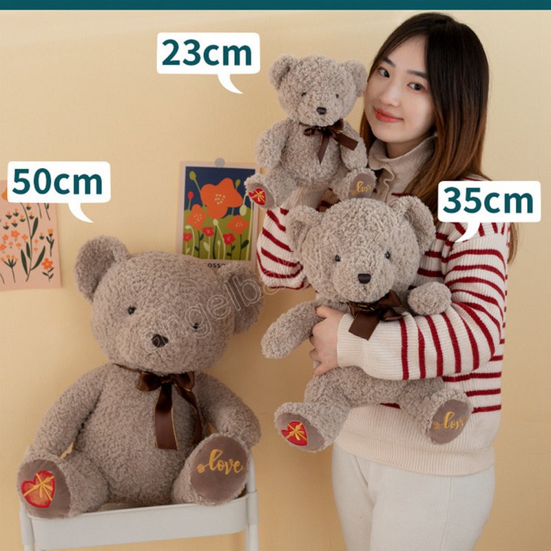 23-50 cm mignon ours en peluche jouets en peluche animaux doux habiller ours brun poupée pour filles enfants beaux cadeaux d'anniversaire Surprise