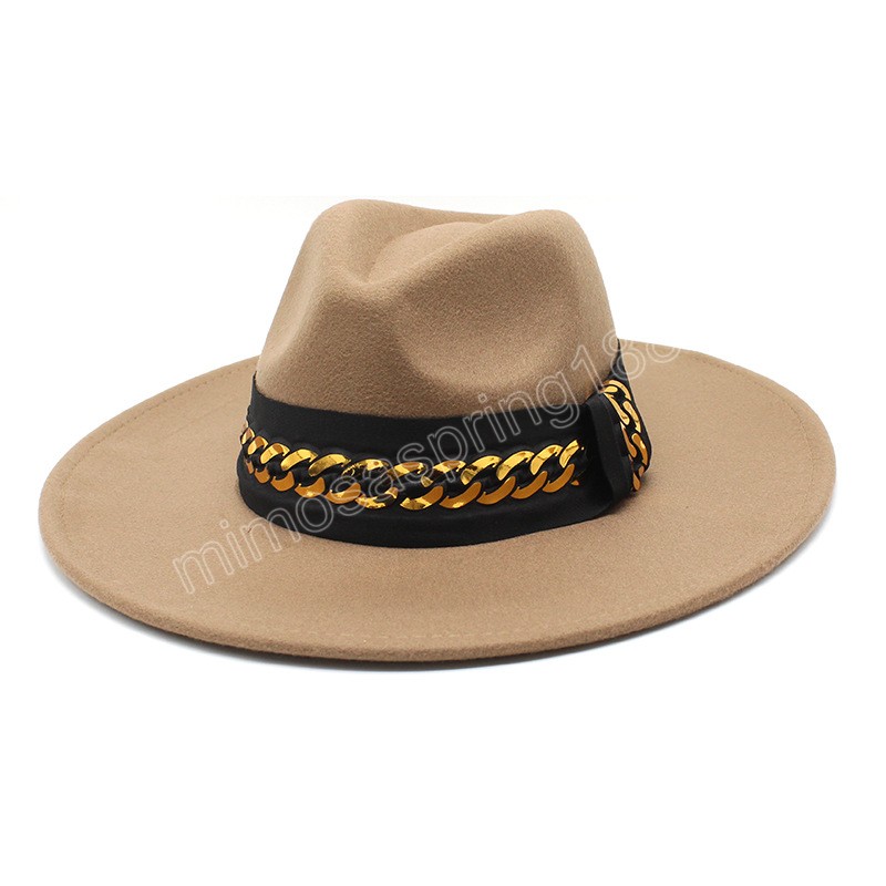 Chapeaux Fedora de Style britannique, classique, solide, à grand bord, 9.5cm, chapeau de Jazz feutré pour femmes, Panama, casquette d'église de mariage, sombreros de mujer