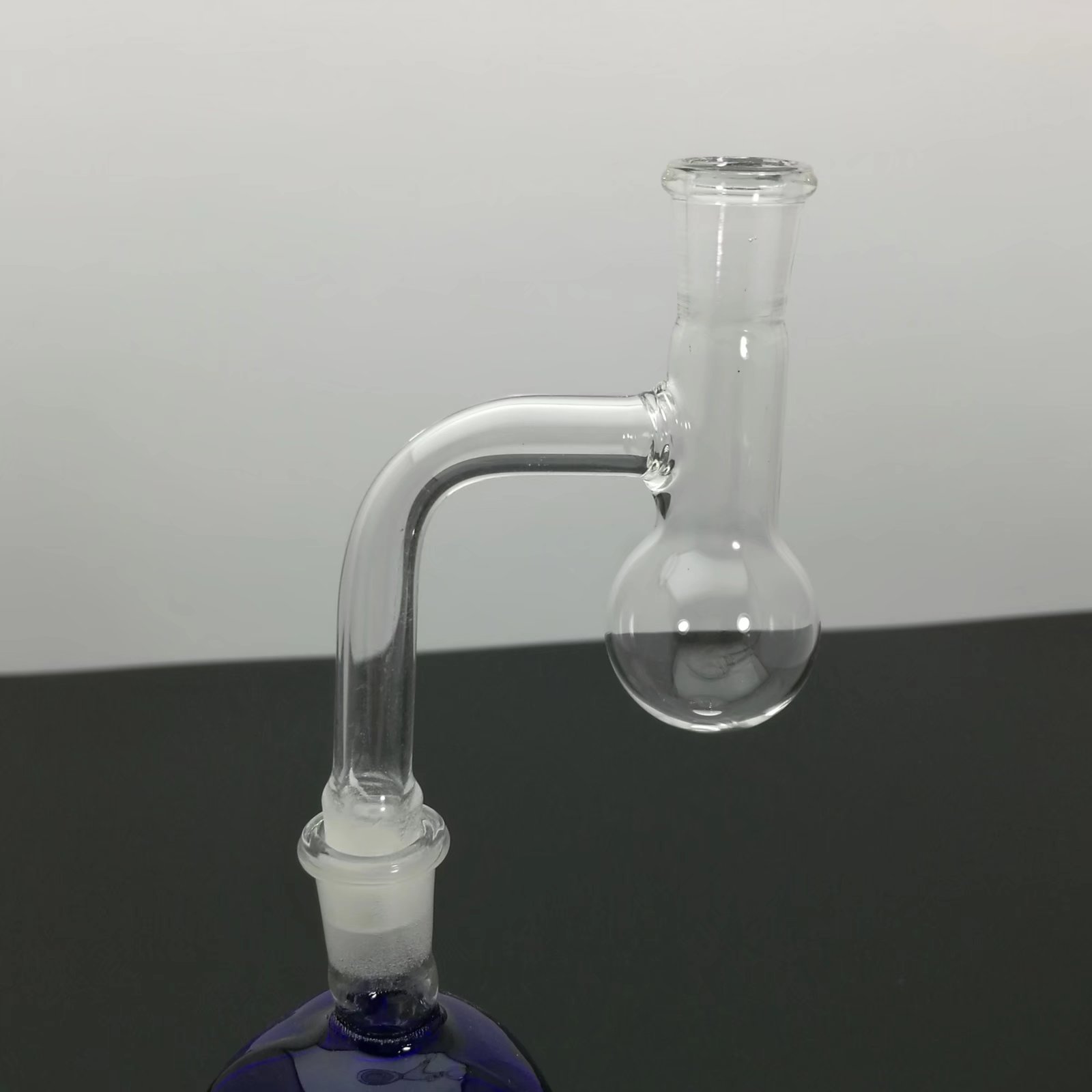 Pipa para fumar Mini cachimba bongs de vidrio Forma de metal colorida Clásico transparente ángulo recto accesorios para cigarrillos de vidrio