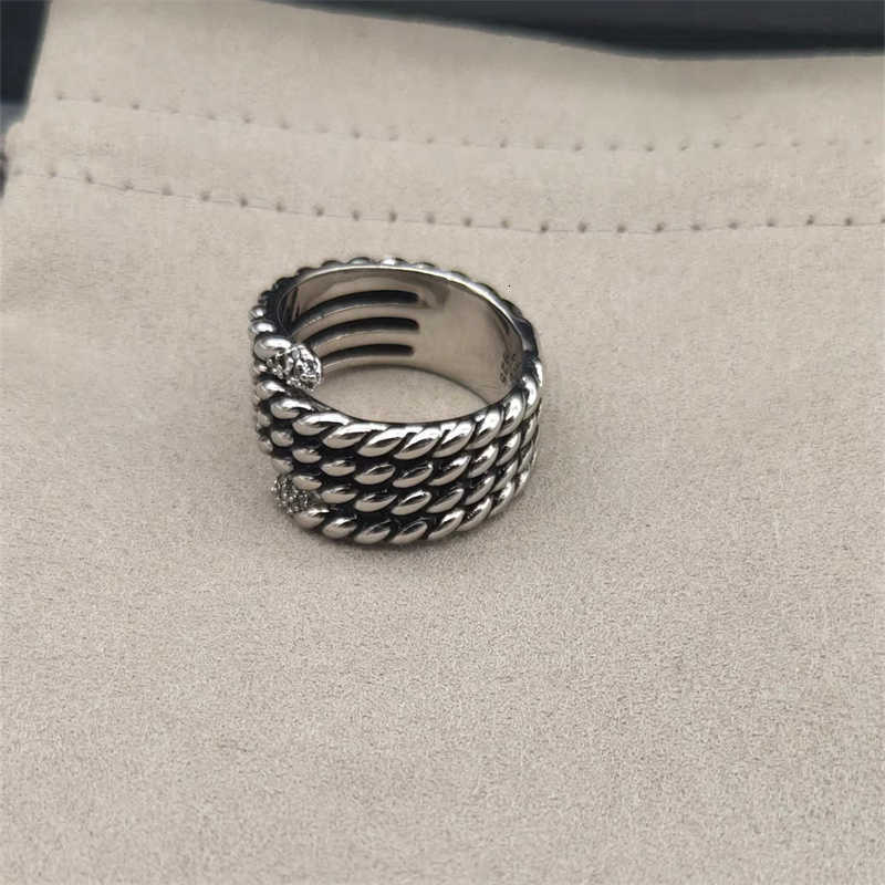 wedding band Gold Double x snake Ring diamond Fashion Trendy Ladies Designer Rings for women Luxury Jewelry Love Womens Braided Co2903