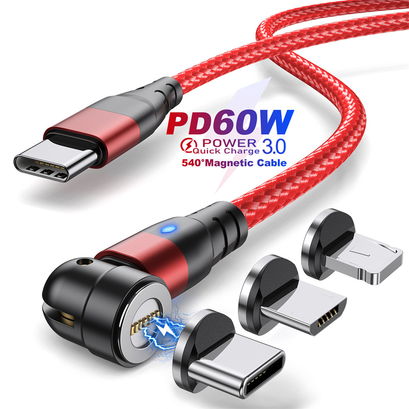 60W PD Cable Charger Cable USB to -type C Micro 540 Data Data Cables Cables Wire لجهاز الكمبيوتر المحمول Macbook iPhone Samsung Huawei All Phone