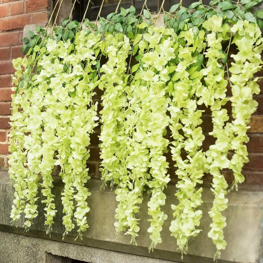 Kryptera Wisteria Artificial Flower Garland Hanging Vine Home Decor Fake Wisteria Flower String Takdekor bröllopsdekoration