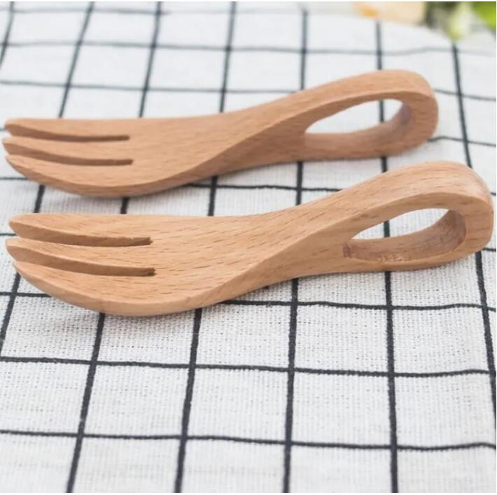 Wood Portable Tableware Wooden Cutlery Sets Bamboo Spoon Fork Travel Dinnerware Suit Environmental Kitchen Tool Wholesale