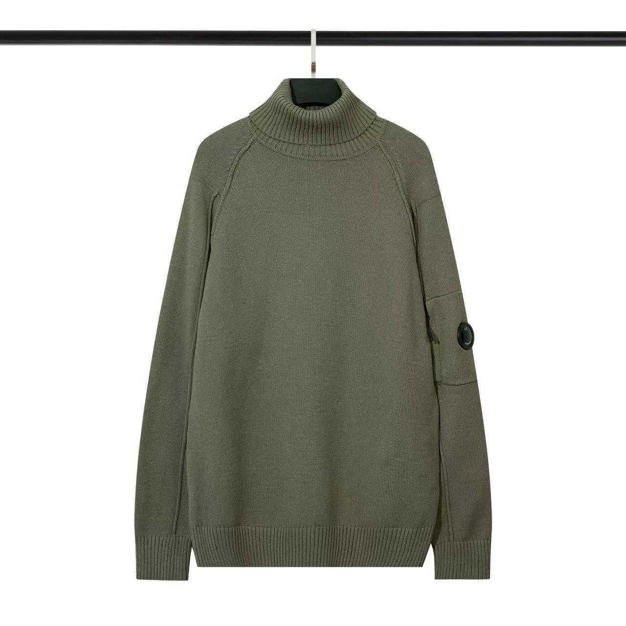 Maglione lavorato a maglia con mezza zip e collo alto da uomo con lenti micro trasparenti autunno/inverno OC5O