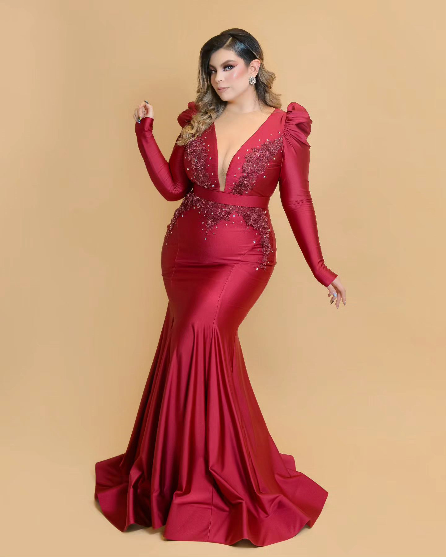 2023 nov Aso Ebi Arabiska spetspärlade sjöjungfrun Mor till brudklänningarna Satin Evening Prom Formal Party Birthday Celebrity Mother of Groom Gowns Dress ZJT007