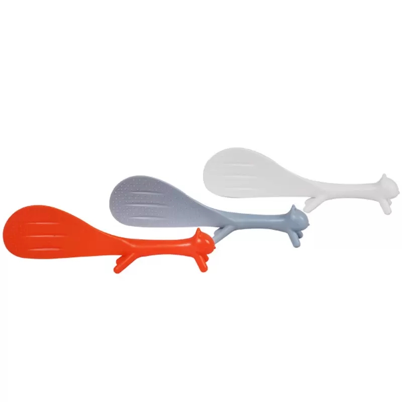 1st Cute Cartoon Squirrel Rice Spoon Non Sticky Vertical Stand Rice Scoop Sous Sauce Kitchen Tools Dinner Francfranc