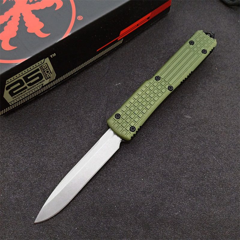 8.07" Micro tech Navy Automatic Knife 3.14" D2 Steel Blade T6-6061 aluminum alloy Handle Camping Outdoor Tactical Combat Self-defense Knives EDC Pocket AUTO Knife