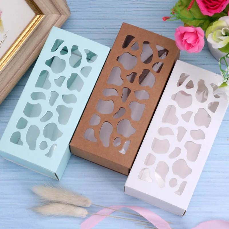 Macaron Packaging Boxes Hollow Chocolate Cookies Pastry Box Cake Candy Paper Boxes