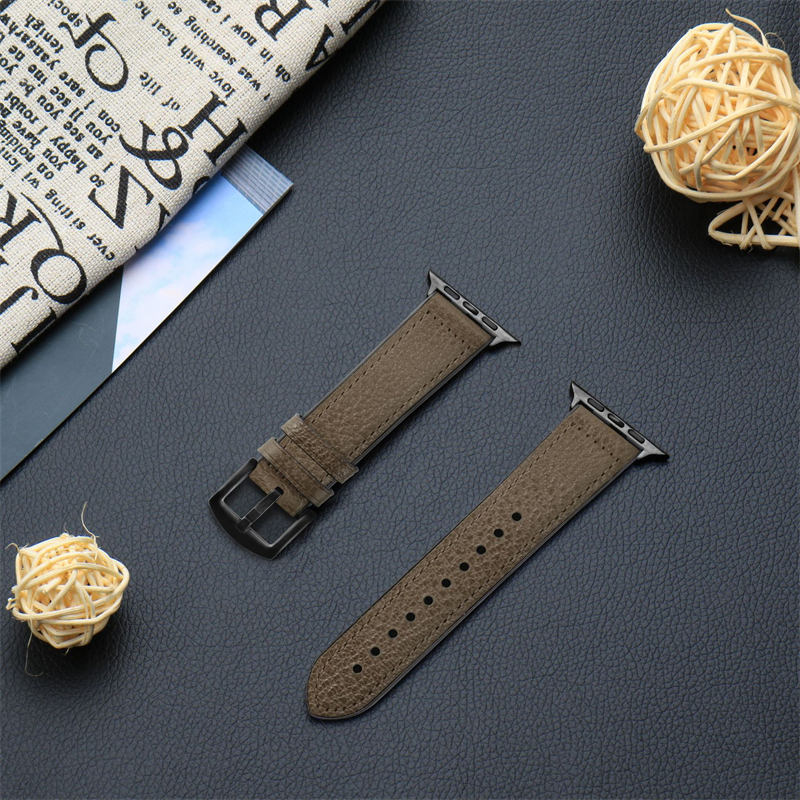 Apple Watch Strap 실리콘 스티커 Lychee Print Appleiwatch7654321 가죽 스트랩 38/40/41mm Universal 42/44/45/49mm Universal