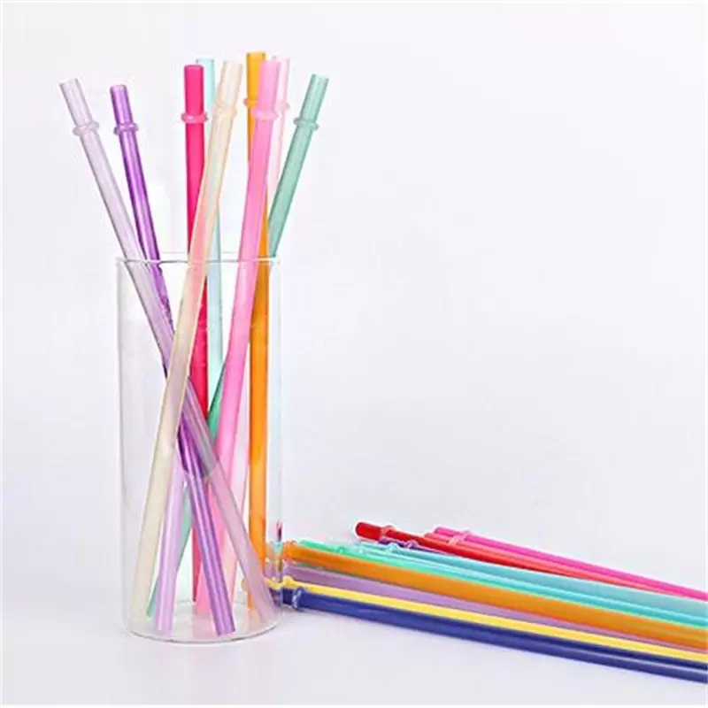 Drinking Straws PP Material Suction Tubes Multicolour Reusable Drinking Straw Thickening Translucent Tubularis Clasp Home Bar Glass Cup