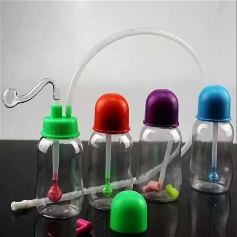 Pipa da fumo Mini bong in vetro narghilè Bottiglia il fumo in plastica a forma di metallo colorato Bottiglia il latte
