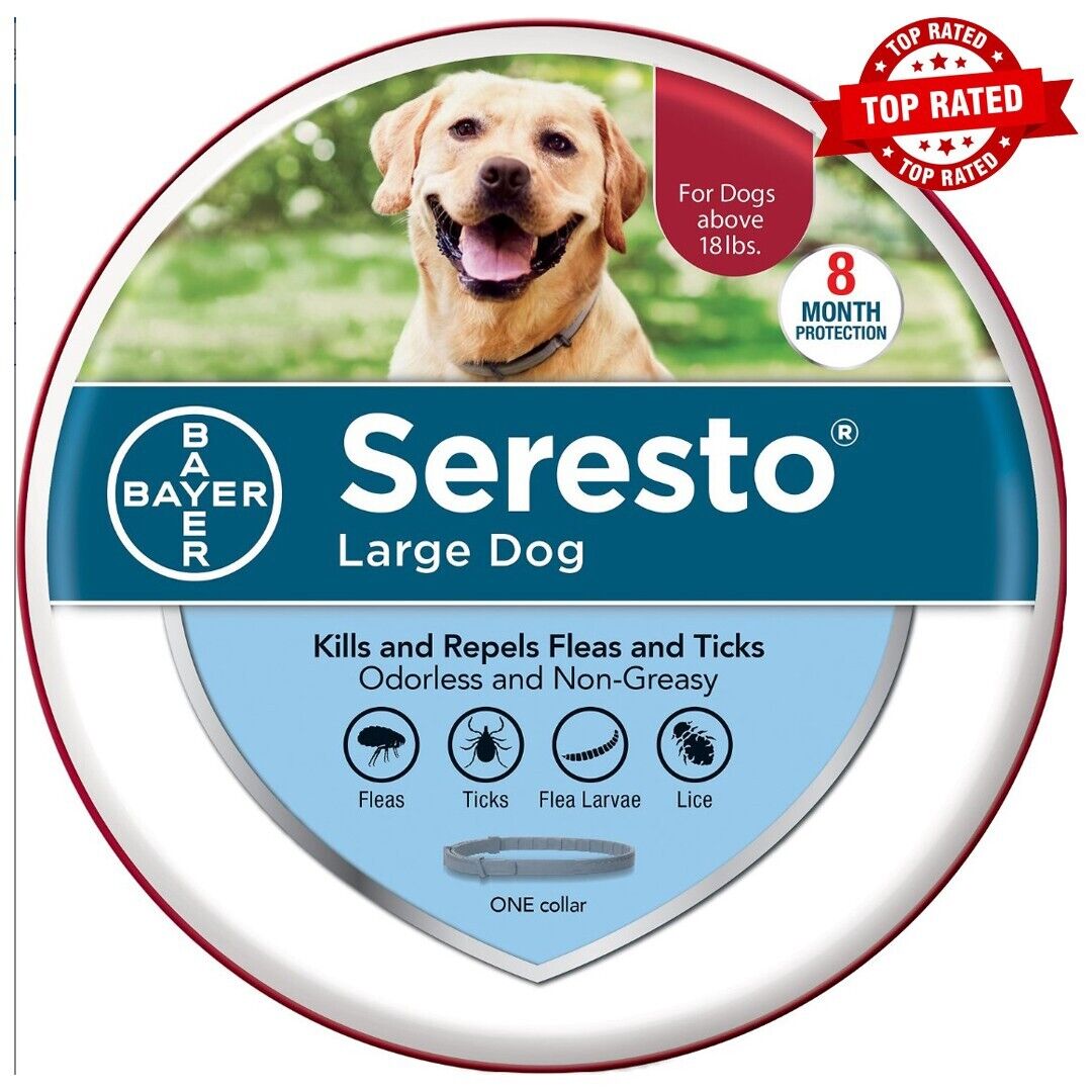 Nieuwe Bayer Seresto Flea en Tick Collar Kills en Weren teken, 8 maanden vlooien en tekenkraag voor grote honden