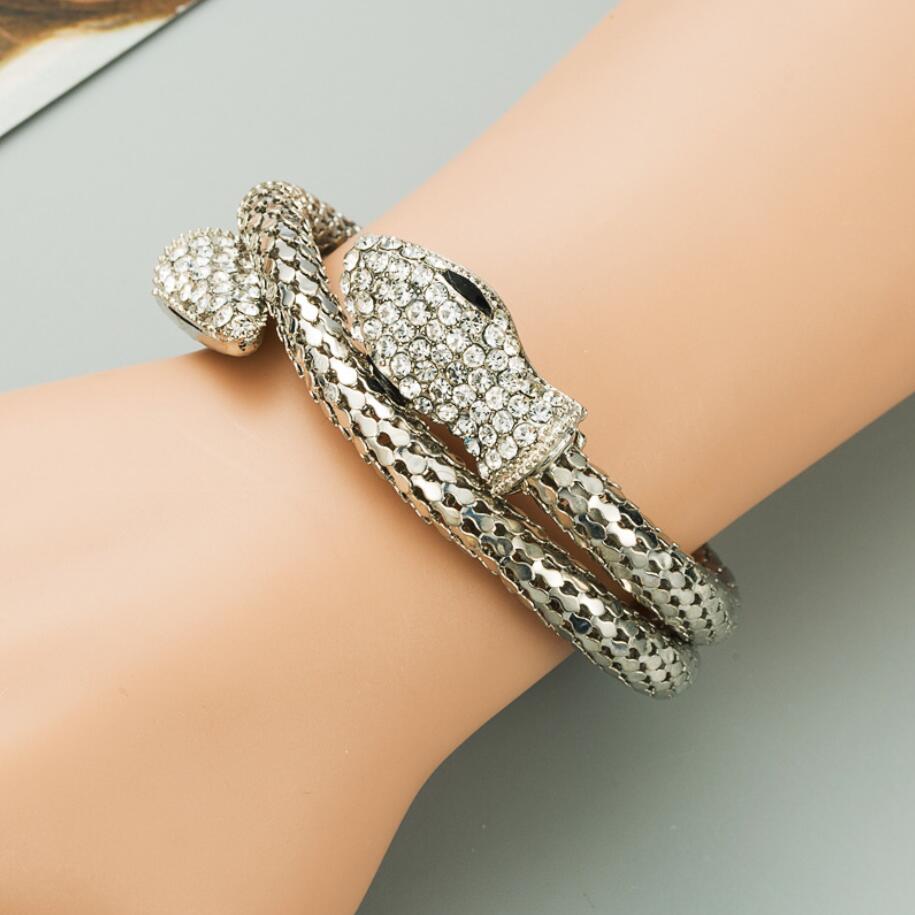 Populaire Punk Goud Kleur Snake Bangle Retro Club Snake Spiraal Armband Bovenarm Manchet Armlet Armband Bangle Sieraden Geschenken