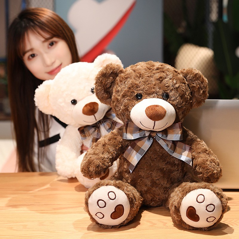 35-50 cm klassisk nallebjörn plysch leksaker söt båge björn plushie kudde fyllda mjuka dockor för barn tjejälskare gåvor