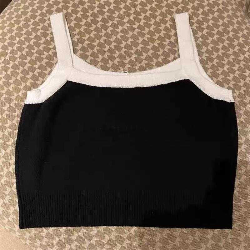 2023 NY DESIGNER WOMENS T SHIRT High-End French Sticked Suspendered Tank Top Spring/Summer 2023 Style Inside Slim Fit Outside Wear Bottom Shirt