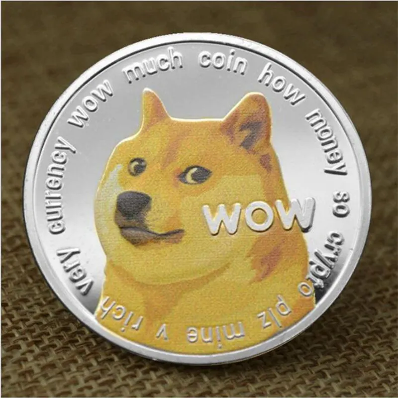 Non Magnetic Doge coins Animal Pet Dog Gold Silver Plated 40 Mm Doge Coin Go To The Moon Collectible Decoration Coin