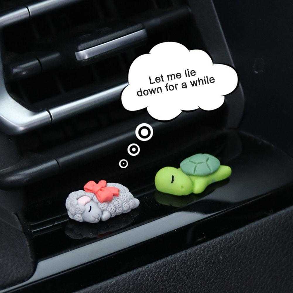 New Car Mini Cartoon Animal Ornament Center Console Bear/turtle/elephant/rabbit/sheep Ornament Car Rearview Mirror Bike Decor