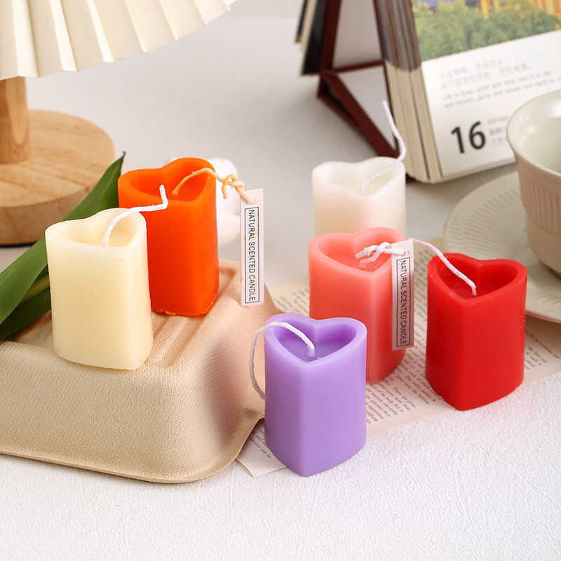 Scented Candle Hot Colorful Heart Shaped Candle Decorative Household Aromatherapy Luxury Fragrance Heart Candle P230412