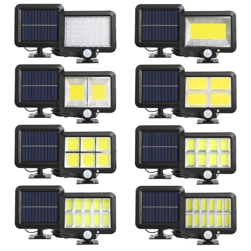 Lampy ścienne zewnętrzne światło zasilania słonecznego, oświetlenie czujnika ruchu 56 diody LED Securtiy Nocne światło rozdzielenia panelu słonecznego na patio pokład garażowy ogrodzenie na podjeździe