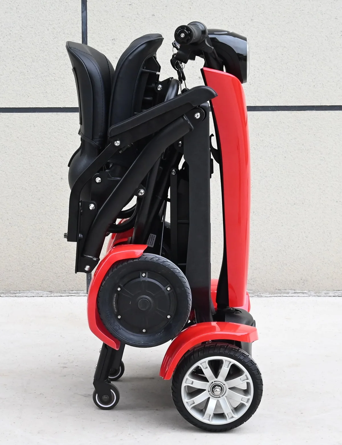 장애인을위한 자동 접이식 이동성 스쿠터 성인 4 바퀴 전기 스쿠터 500W 리모컨이있는 이중 모터