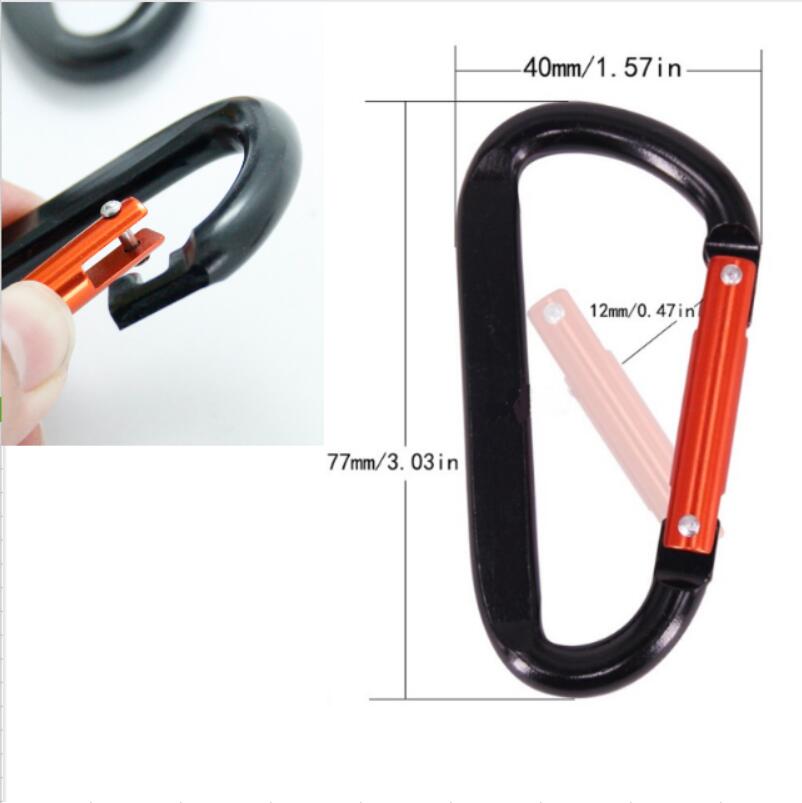 Caribeener Carabiner Clip Black Carabiner Double Rivet D Shape Buckle - Nyckelringar, camping, vandringstillbehör, karabiners för låsning av hund koppel, sele, yogaswing, gym