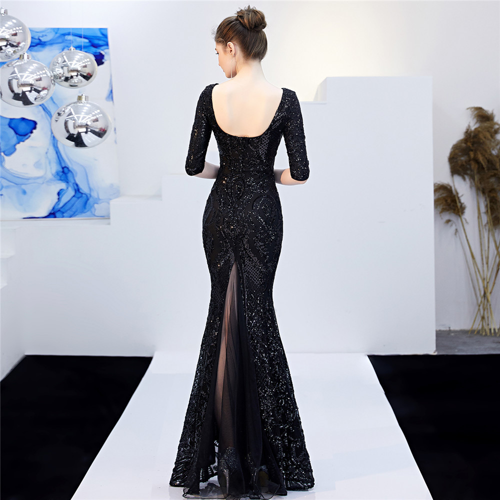 Eleganckie luksusowe cekinowe sukienki wieczorne Sukienki Długie vesta de festa longo bal mat
