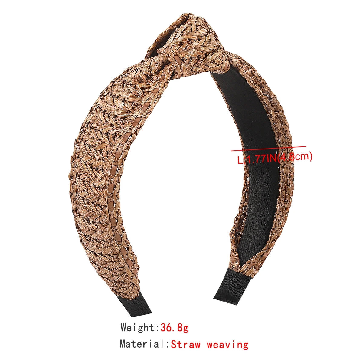 Bohemian Top Knot Headband Braided Straw Weaving Center Knotted Hairbands Tiara Hair Accessories For Women Adult Jewelry