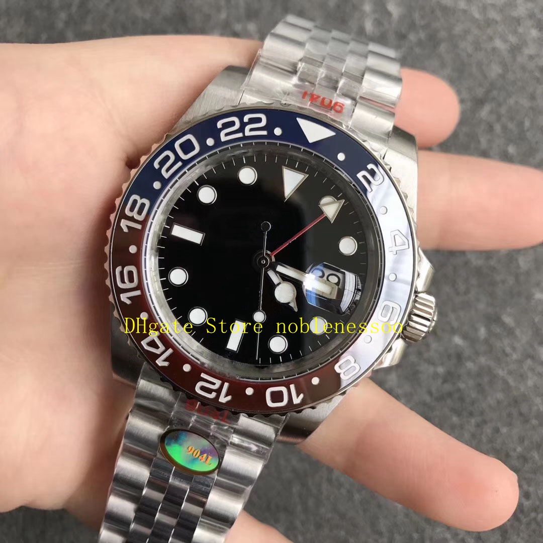 904L Steel Automatic Mens Watch Men Wristwatches 40mm Black Dial Sapphire Glass Red blue Ceramic Bezel V12 Sport Cal 3285 183e