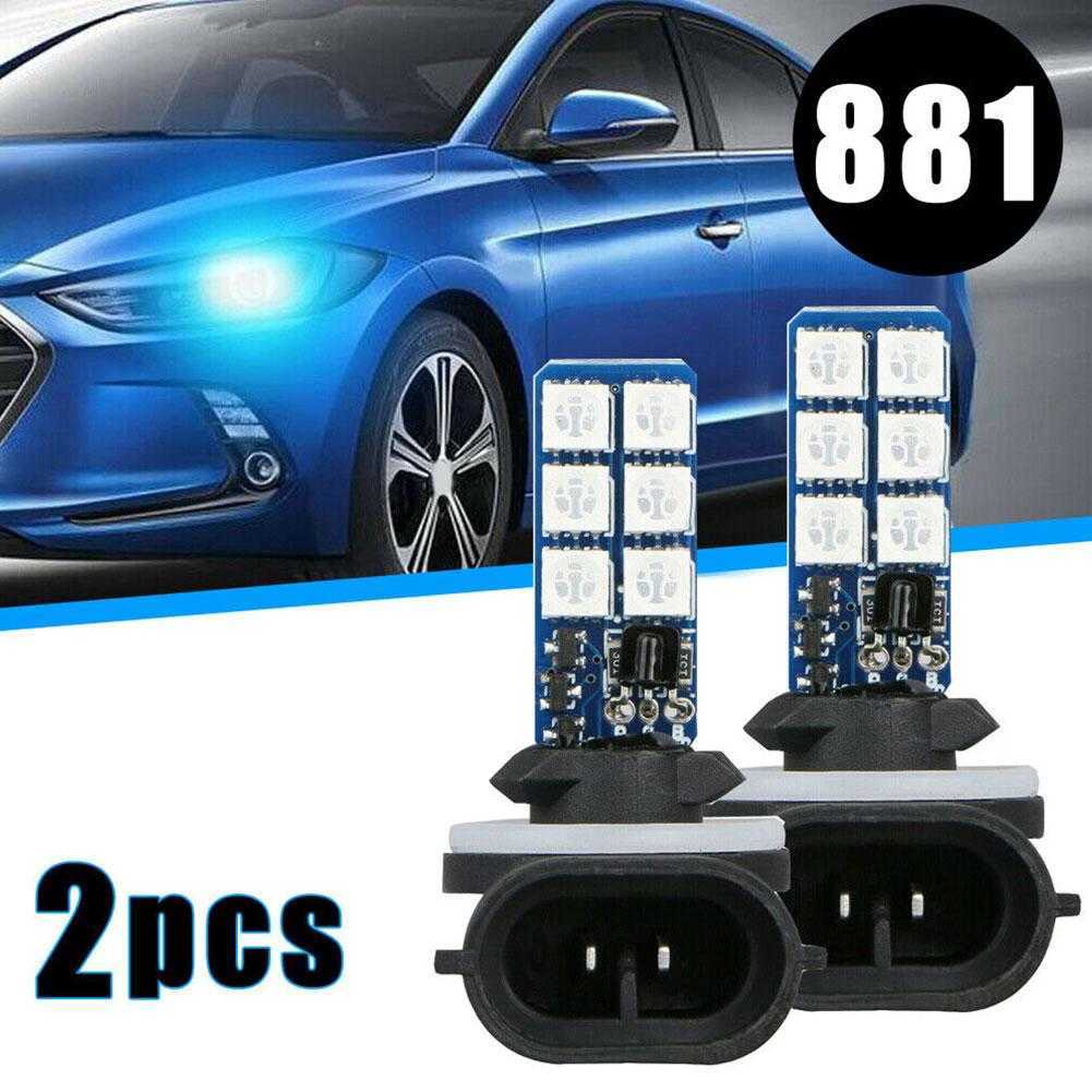 New 5050 881 LED Car Headlight Fog Light Lamp Bulb Lamp Wireless Remote Control RGB Multi-Color 360-degree 4 Modes Changing