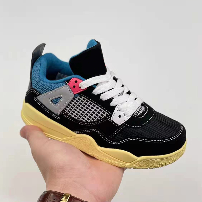 2023 Jumpman 4 Basketbalschoenen voor kinderen Retro Black Cat Peuter TD 4s Rood Chicago Roze Veelkleurig Jongens Meisjes Outdoorschoen Baby Sport Atletische Sneakers Maten 22-37