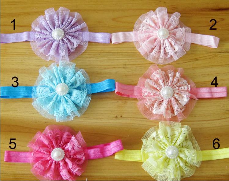 Hair Accessories For Infant Baby Lace Big Flower Pearl Princess Babies Girl Hair Band Headband Baby's Head Band Kids Hairwear