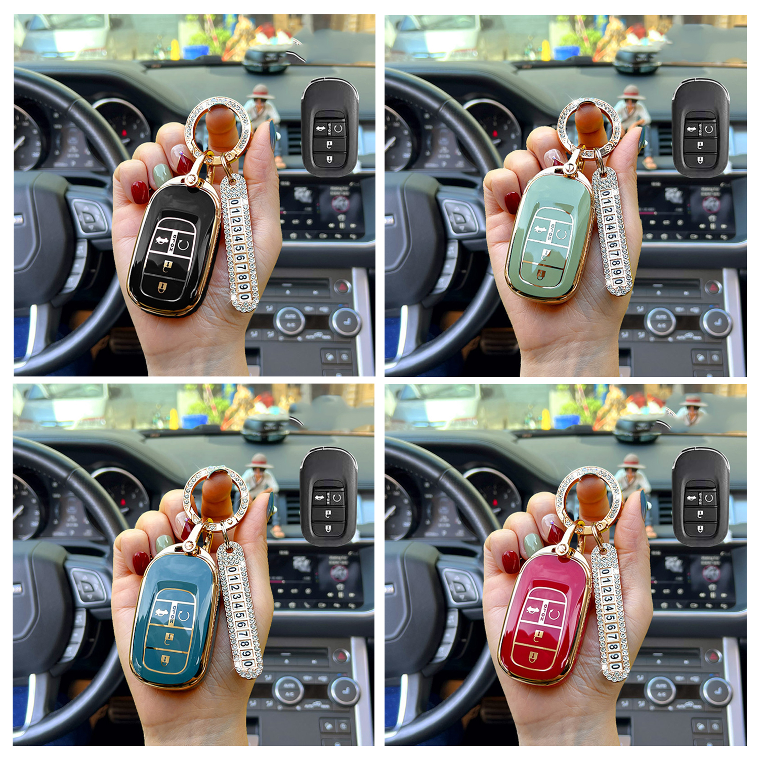 TPU Car Remote Key Case Cover Shell For Fob Honda Civic 2022 4 Buttons Protector Holder Keyless Keychain Men Women Accessories