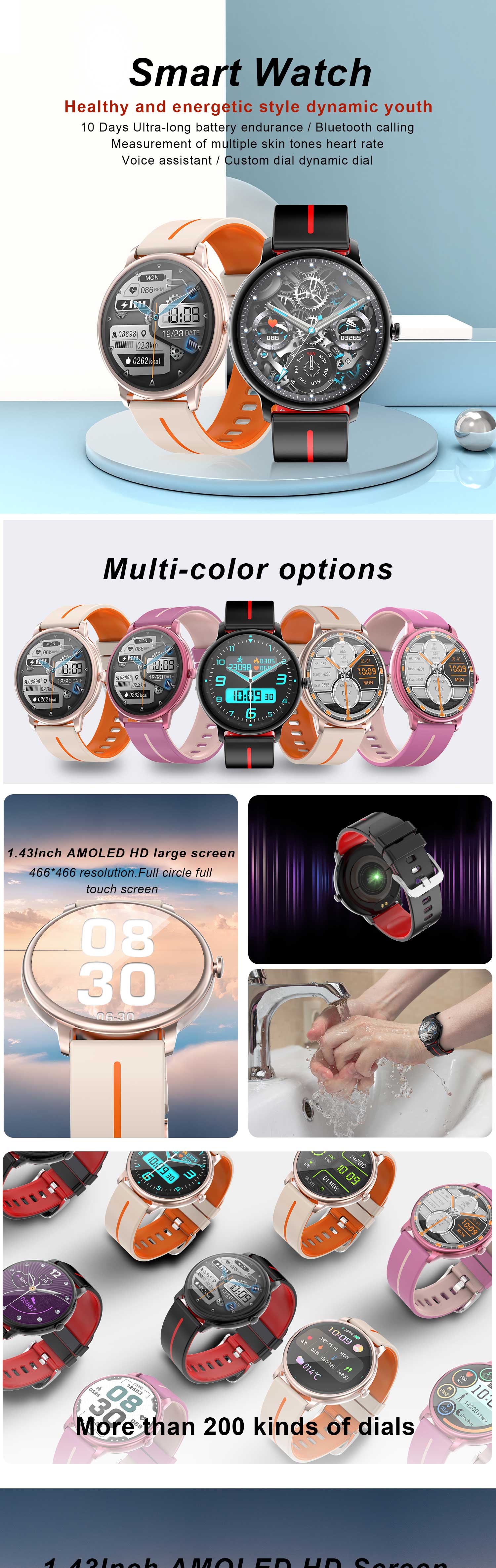 Relojes Inteligentes Fitness Tracker Smartwatch Sport Smart Watches Android iOS dla mężczyzn Kobiety luksusowe damskie damskie bransoletka moda wodoodporna cyfrowa ręka na rękę