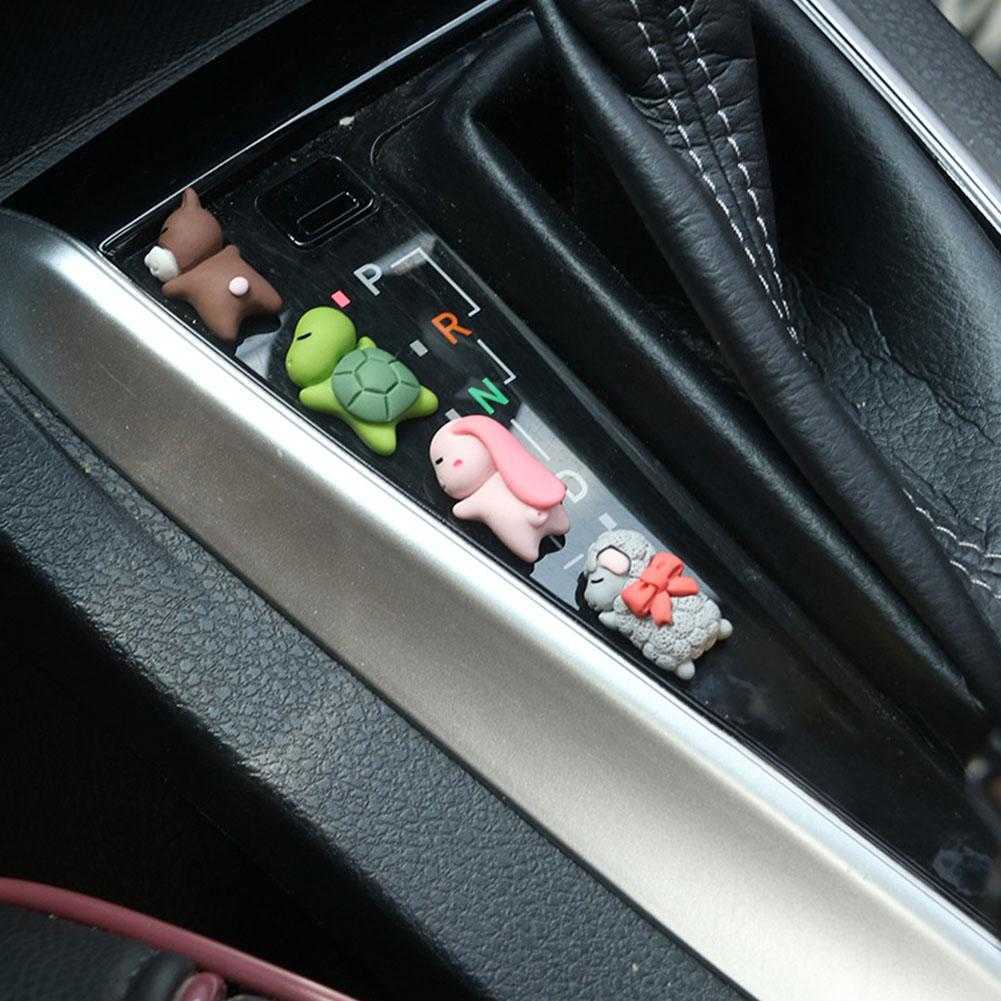 New Car Mini Cartoon Animal Ornament Center Console Bear/turtle/elephant/rabbit/sheep Ornament Car Rearview Mirror Bike Decor