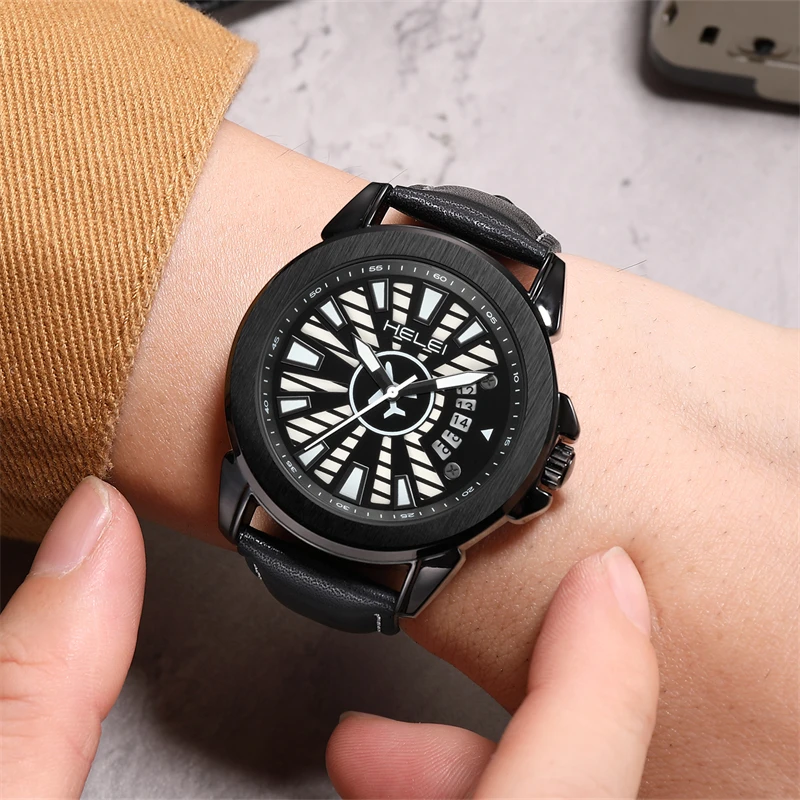 2023 New Leisure Digital Digital Scale Men's Watch Men Men's Belt Quartz Menwatch Wristwatch