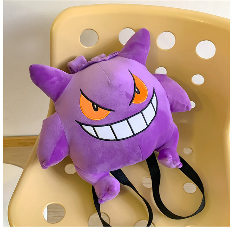 Kawaii Purple Big Monster Plush Ryggsäck Girl Söta mjuka tillbehör Dragkedja Girls Birthday Present