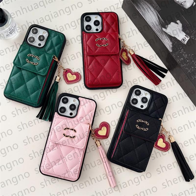 Para iPhone 15 Pro Max Capas Mulheres Crossbody Designer Capa de telefone iPhone 14 Pro Max 13 12 15 Plus Capa de celular Marca Capa de iPhone Suporte de cartão Alça de ombro Cordão