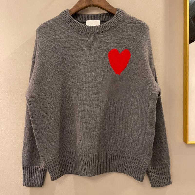 Är jag Paris amis designer tröja amiswater jumper hoodie vinter tjock tröja jacquard a-ord rött kärlek hjärta pullover män kvinnor amiparis jxon