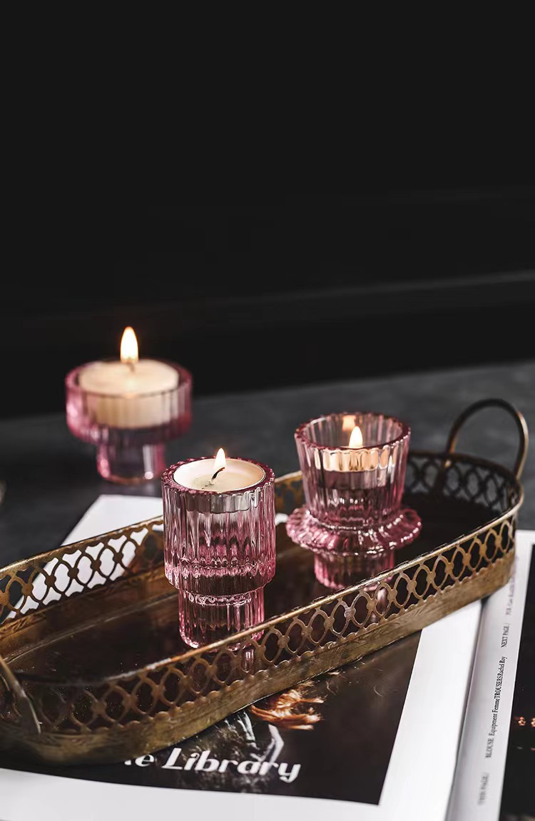 Glass Candlestick European Candles Holders Table Candle Stand Romantic Candlestick Photophor Home Decoration