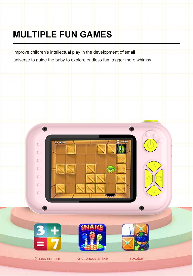 1080pキッズカメラセルフィービデオ用のフリップアップレンズ、32GBカード付きHDキッズデジタル、3〜8歳の子供の女の子のための理想的な誕生日玩具