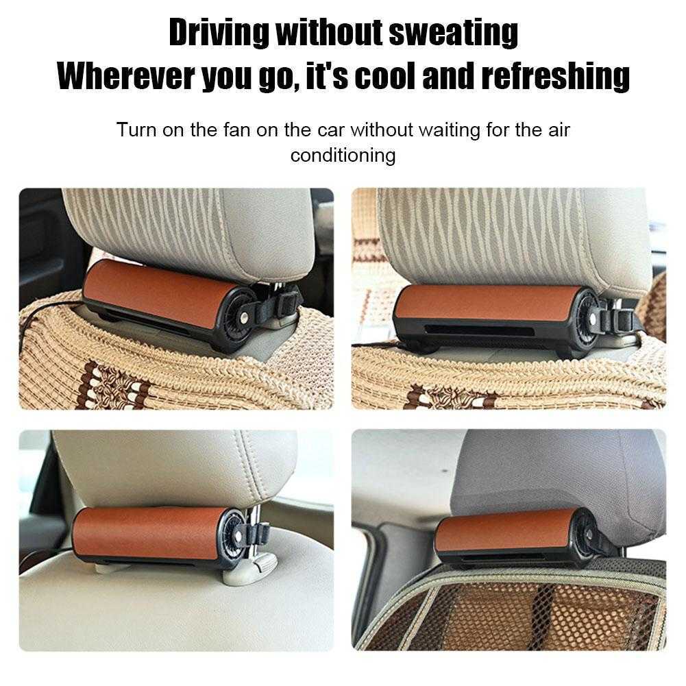 Car New Interior Rear Headrest Fan USB Plug In Car Seat Fan Wind Power Up To Low Noise Car Rear Seat Creative Fan Car Fan