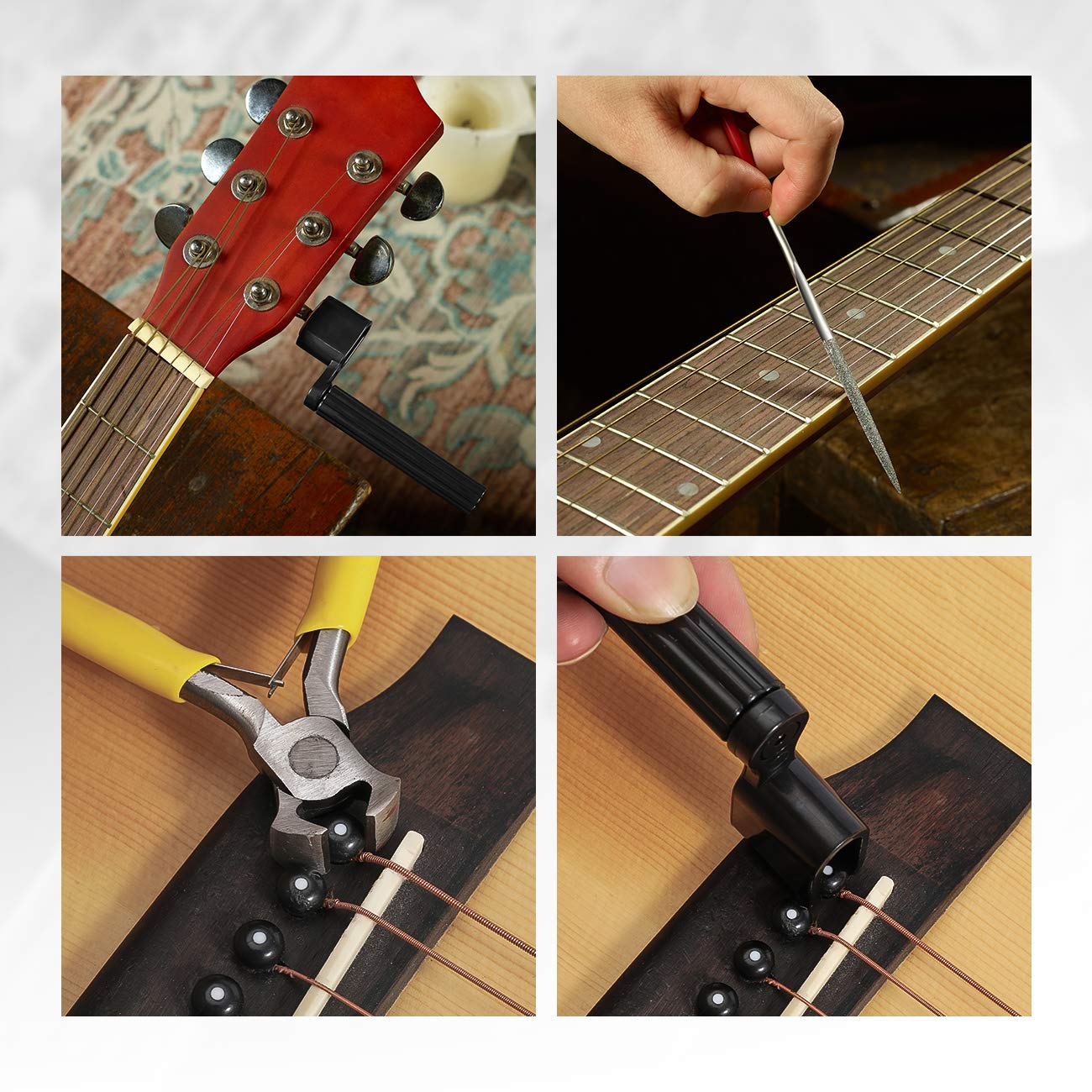 45/de reparação de guitarra kit de ferramentas de manutenção com um conjunto de ferramentas para guitarra de guitarra para guitarra acústica para guitarra