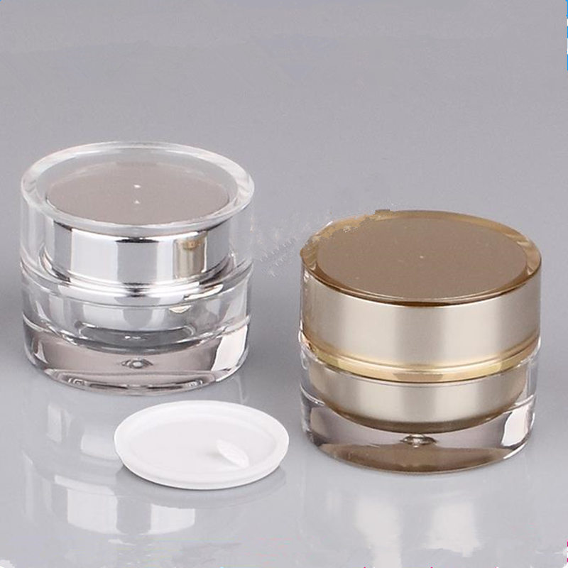 5g Empty Round Acrylic Bottle Cream Jar container Small sample Cosmetic Pot Golden eye cream Cosmetics Packaging tin bottle