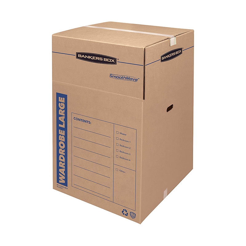 Bankers Box SmoothMove 옷장 이동 상자, 짧은 지원 다양한 맞춤형 사양, 대량 및 우수한 지원